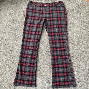 TILT Y2K Red and Gray Plaid Stretch Pants